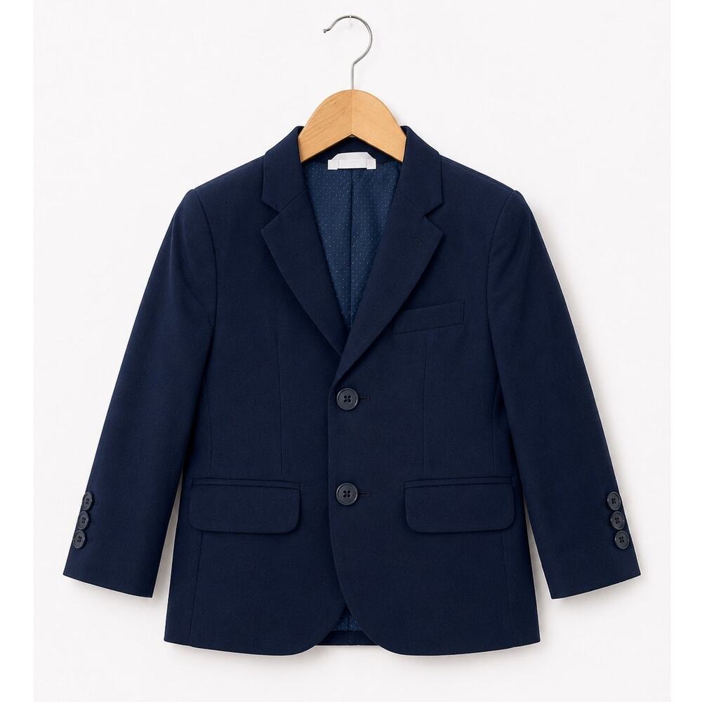 Cat & Jack Baby Boys Navy Blue Suit Blazer Jacket Uniform Formal Sz 12M NWT
